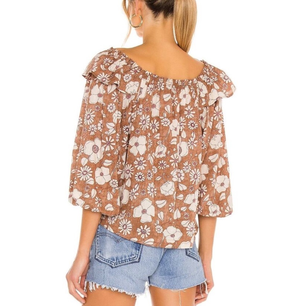 Free People Top Blouse Miss Daisy Printed Top Floral Boho shirt size XS - Picture 4 of 16